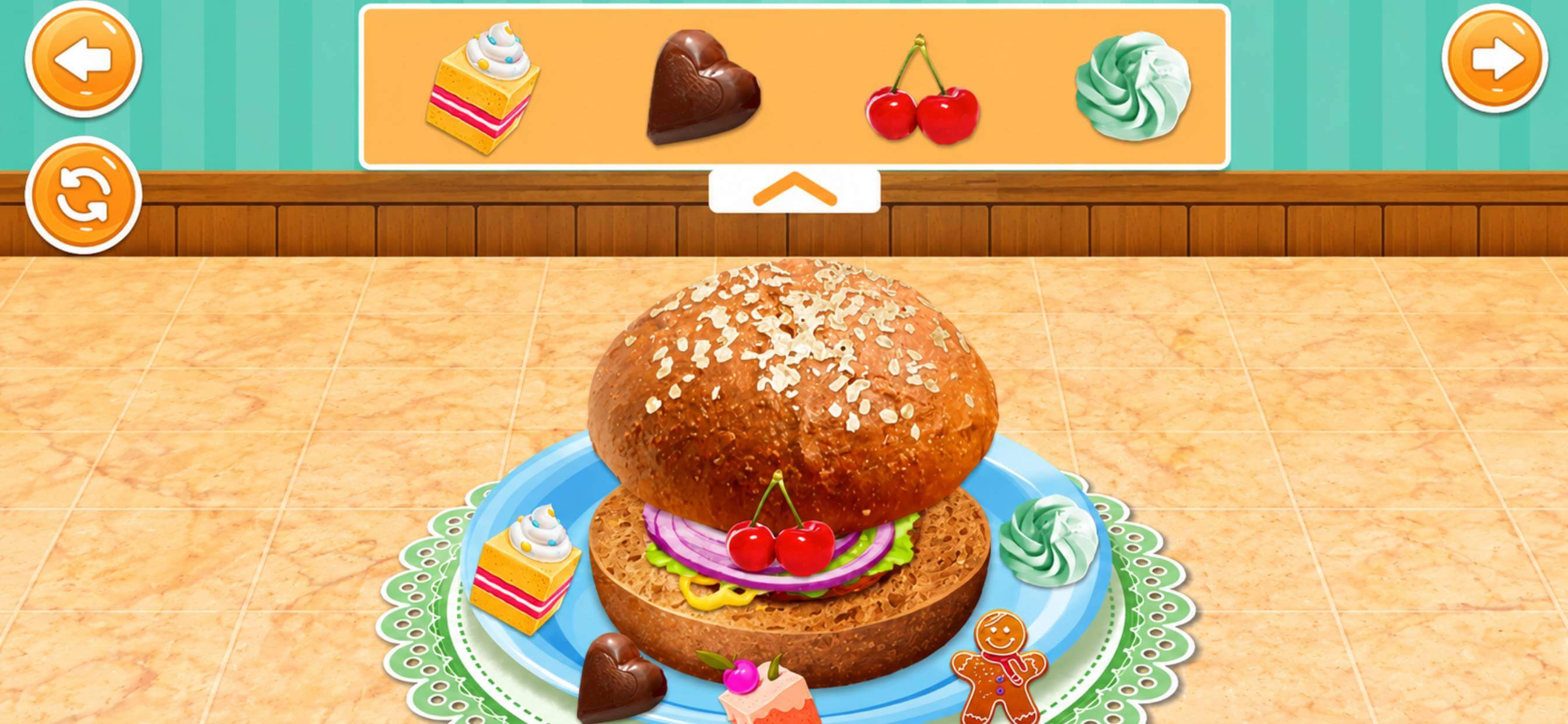 Hamburger maker and food decoration game for casual players